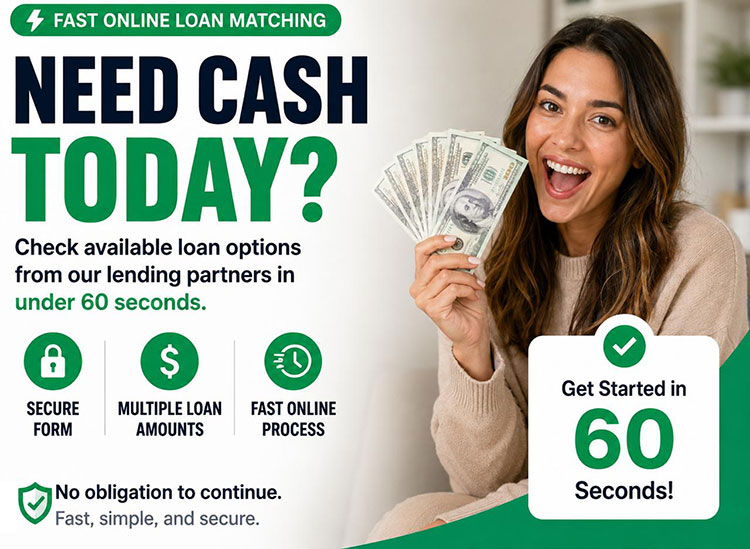 Person checking loan options online